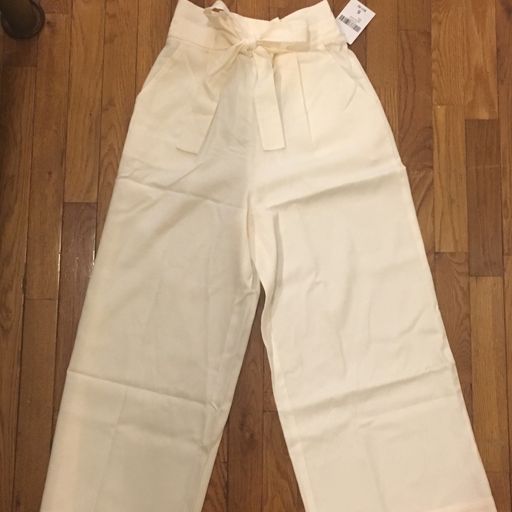 White Wide Leg Ankle Pant